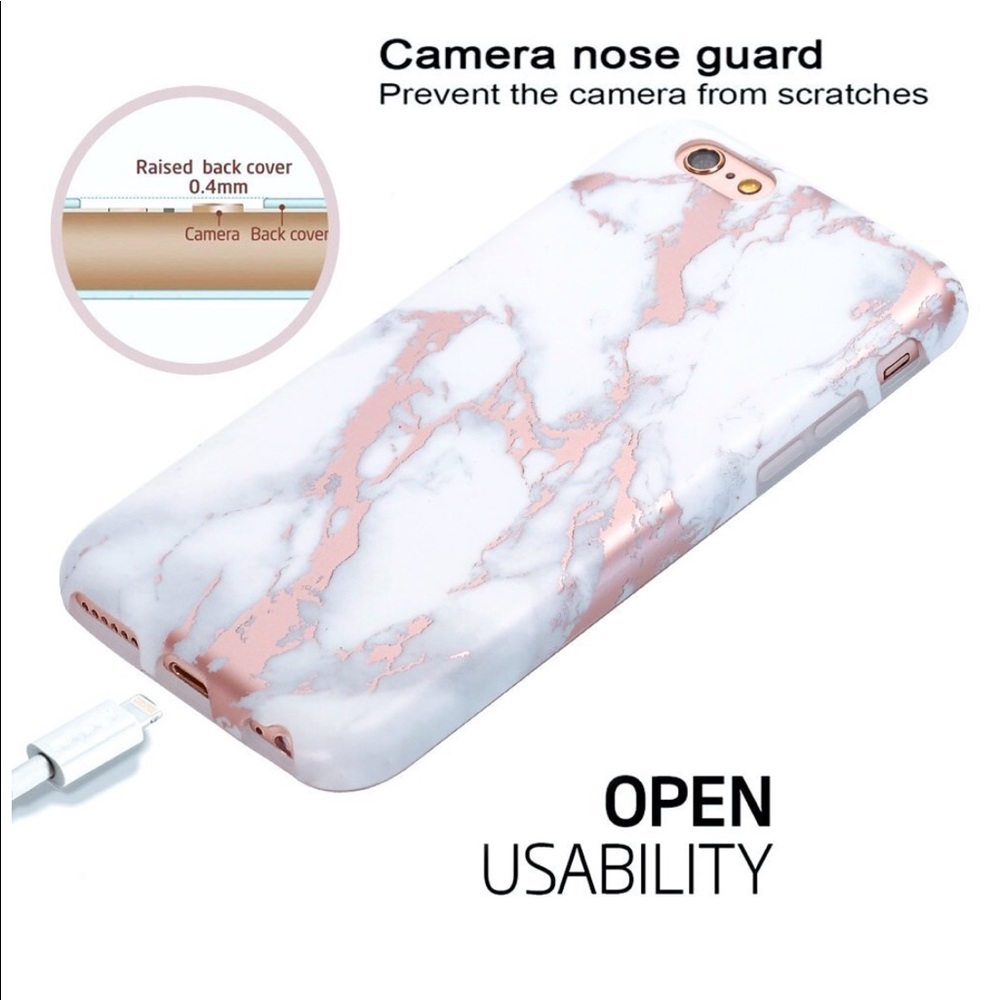 Marble rose gold white IPhone 6 phone case